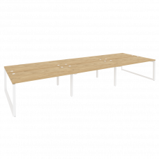 Onix Рабочая станция на О-образном м/к O.MO-D.RS-6.4.8 Тиквуд Светлый/Металл Белый 4740*1635*750