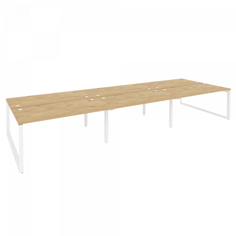 Onix Рабочая станция на О-образном м/к O.MO-D.RS-6.4.8 Тиквуд Светлый/Металл Белый 4740*1635*750