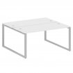 Metal System Рабочая станция на О-образном м/к БО.РАС-СП-2.4 Белый/Металл Серый 1600*1475*750