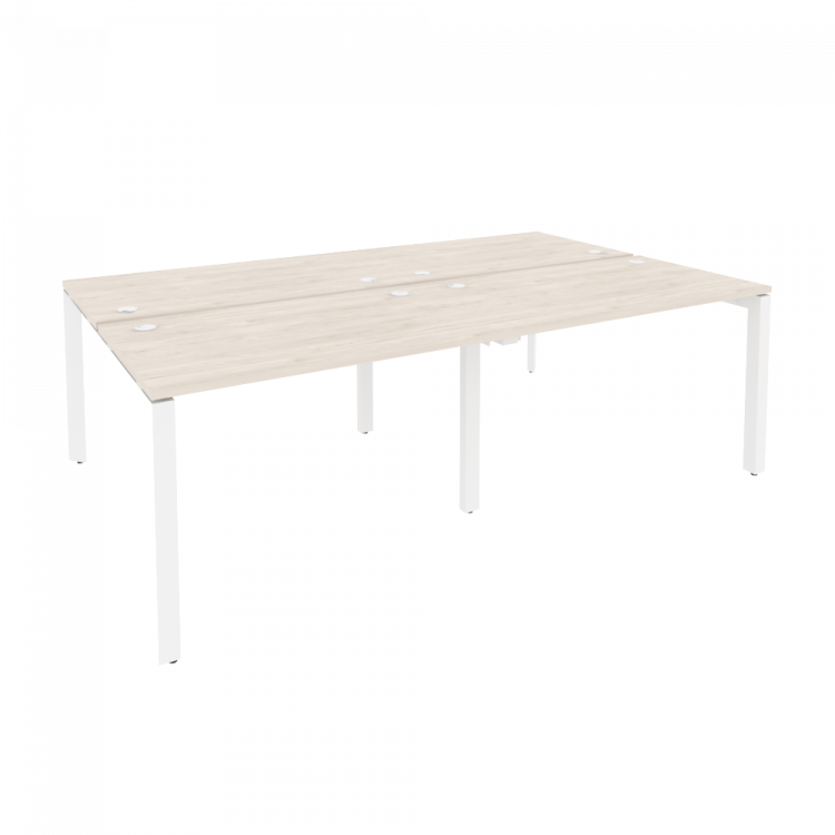 Onix Рабочая станция на П-образном м/к O.MP-D.RS-4.2.7 Денвер Светлый/Металл Белый 2360*1475*750