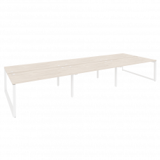 Onix Рабочая станция на О-образном м/к O.MO-D.RS-6.4.8 Денвер Светлый/Металл Белый 4740*1635*750