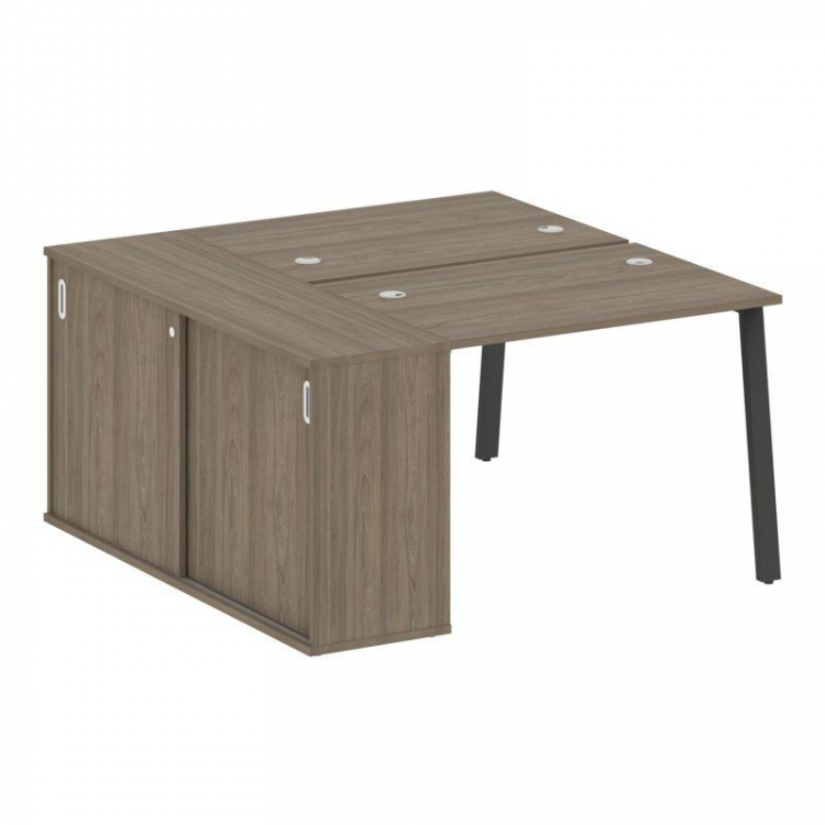 Metal System Рабочая станция с шкафом-купе на А-образном м/к БА.РС-СШК-1.1 Т Вяз Благородный/Металл