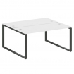 Metal System Рабочая станция на О-образном м/к БО.РАС-СП-2.4 Белый/Металл Антрацит 1600*1475*750