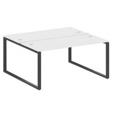 Metal System Рабочая станция на О-образном м/к БО.РАС-СП-2.4 Белый/Металл Антрацит 1600*1475*750
