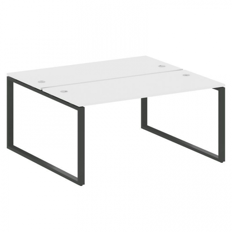 Metal System Рабочая станция на О-образном м/к БО.РАС-СП-2.4 Белый/Металл Антрацит 1600*1475*750