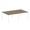 Metal System Рабочая станция на 4 места на П-образном м/к БП.СМ-4.2 Вяз Благородный/Металл Белый 240