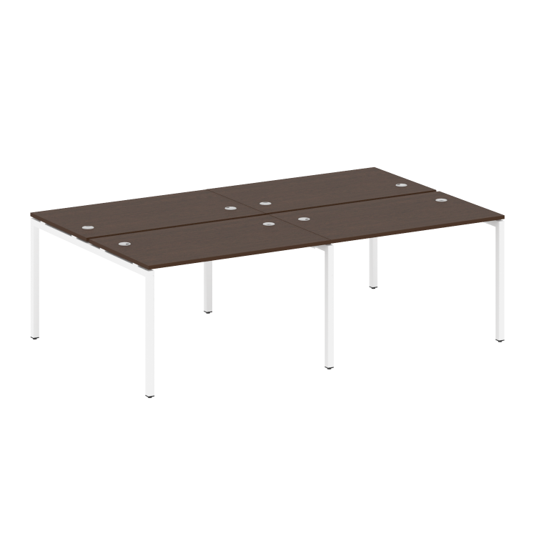 Metal System Quattro Рабочая станция на 4 места на П-образном м/к 40БП.СМ-4.2 Венге Цаво/Металл Белы