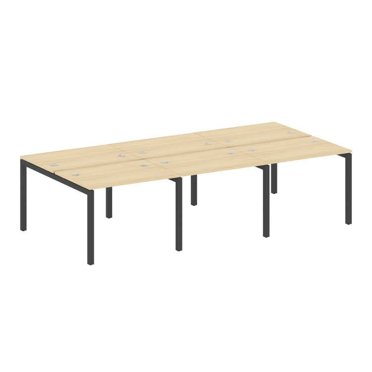 Metal System Quattro Рабочая станция на 6 раб. мест на П-образном м/к 50БП.СМ-6.1 Акация Лорка/Метал