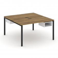 Concept Рабочая станция 2 сторонняя с подвесными тумбами на 2 места CN.DRS-103 Сандал Янтарный/Белый