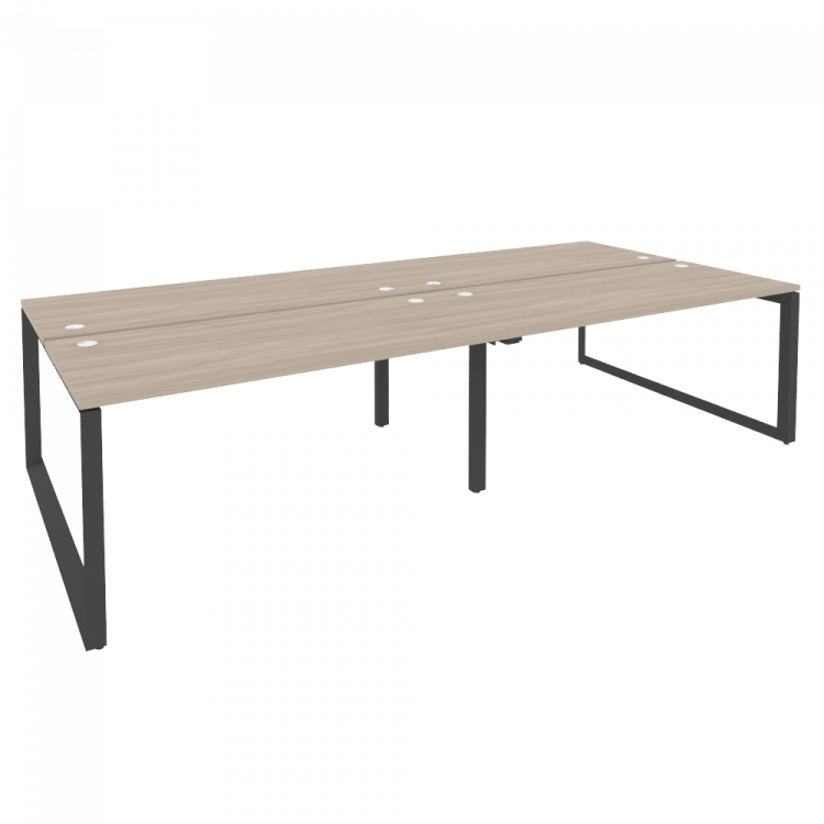 Onix Рабочая станция на О-образном м/к O.MO-D.RS-4.4.7 Дуб Аттик/Металл Антрацит 3160*1475*750