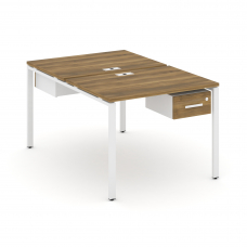 Concept Рабочая станция 2 сторонняя с подвесными тумбами на 2 места CN.DRS-109 W Сандал Янтарный/Бел