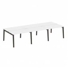 Onix Wood Рабочая станция OW.D.RS-6.2.7 Белый Бриллиант/Дуб Темный/Металл Антрацит 3540*1475*750