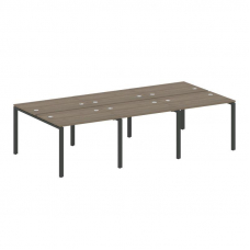 Metal System Рабочая станция на 6 мест на П-образном м/к БП.СМ-6.1 Вяз Благородный/Металл Антрацит 3