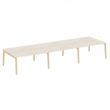 Onix Wood Рабочая станция OW.D.RS-6.4.7 Денвер Светлый/Дуб Светлый/Металл Белый 4740*1475*750