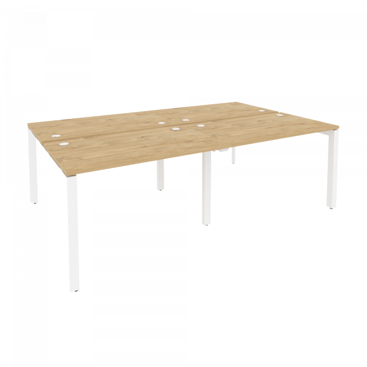 Onix Рабочая станция на П-образном м/к O.MP-D.RS-4.2.7 Тиквуд Светлый/Металл Белый 2360*1475*750