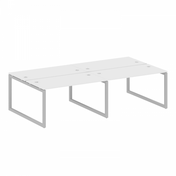 Метал Систем Куатро Рабочая станция на 4 места на О-образном м/к 50БО.СМ-4.3 Белый/Металл Серый 2800