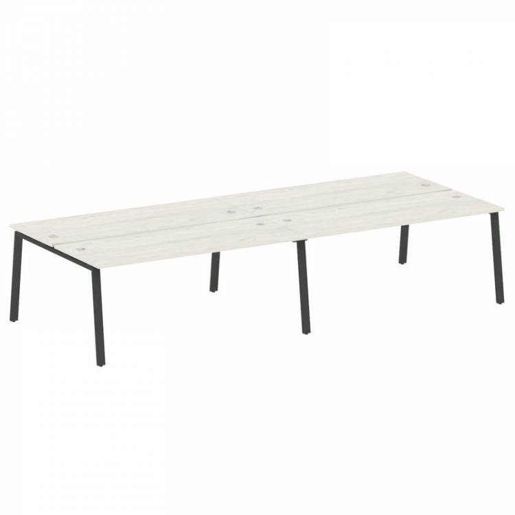 Metal System Рабочая станция на 4 места на А-образном м/к БА.СМ-4.5 Дуб Наварра/Металл Антрацит 3600