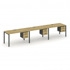 Concept Рабочая станция односторонняя с подвес. тумбами 3 места CN.ORS-133 A Дуб Винченцо/Антрацит/М