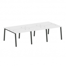 Metal System Рабочая станция на 6 мест на А-образном м/к БА.СМ-6.1 Белый/Металл Антрацит 3000*1475*7