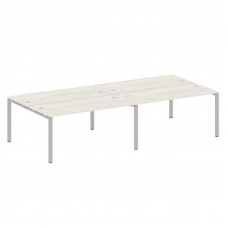 Metal System Рабочая станция на 4 места на П-образном м/к БП.СМ-4.4 Дуб Наварра/Металл Серый 3200*14