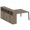 Metal System Рабочая станция с шкафом-купе на А-образном м/к БА.РС-СШК-4.4 Т Вяз Благородный/Металл