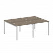 Metal System Quattro Рабочая станция на 4 места на П-образном м/к 40БП.СМ-4.1 Вяз Благородный/Металл