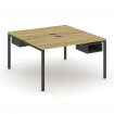 Concept Рабочая станция 2 сторонняя с подвесными тумбами на 2 места CN.DRS-102 Дуб Винченцо/Антрацит