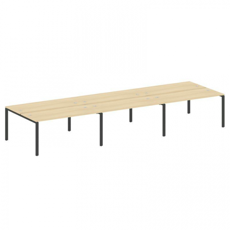 Metal System Рабочая станция на 6 мест на П-образном м/к БП.СМ-6.4 Акация Лорка/Металл Антрацит 4800