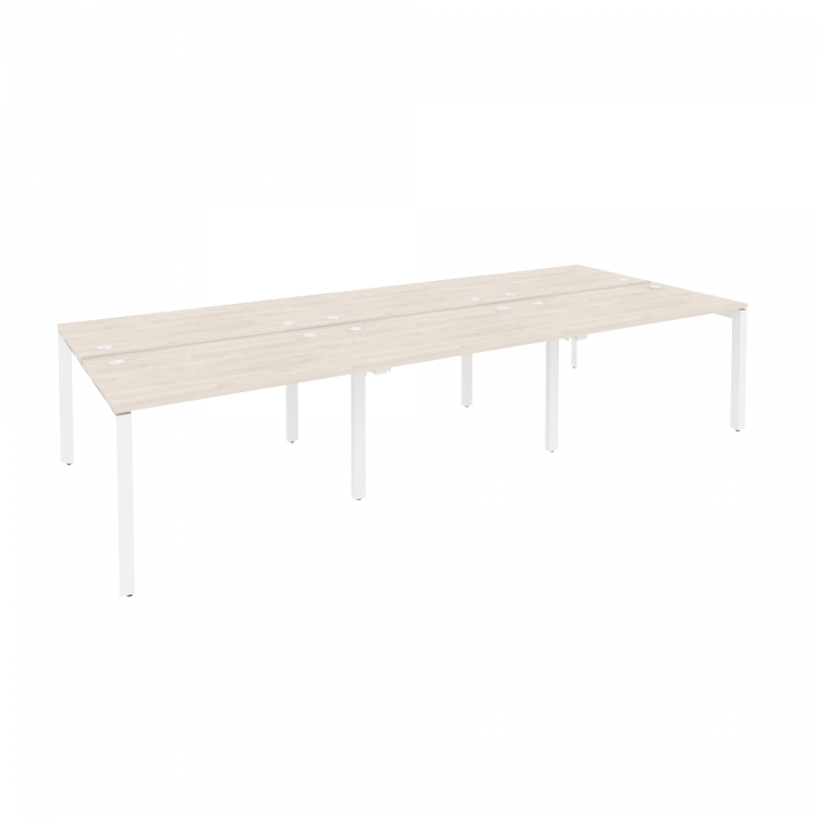 Onix Рабочая станция на П-образном м/к O.MP-D.RS-6.2.7 Денвер Светлый/Металл Белый 3540*1475*750