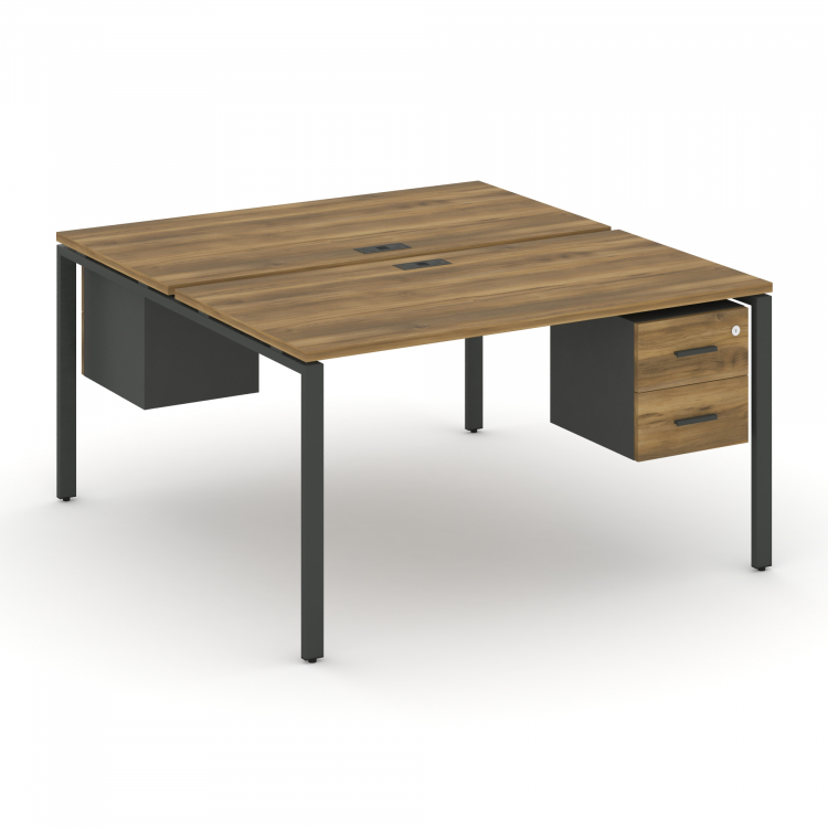 Concept Рабочая станция 2 сторонняя с подвесными тумбами на 2 места CN.DRS-113 A Сандал Янтарный/Ант