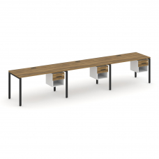 Concept Рабочая станция односторонняя с подвес. тумбами 3 места CN.ORS-139 B Сандал Янтарный/Белый Б