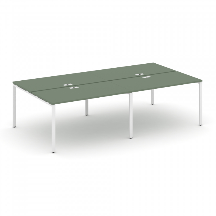 Concept Рабочая станция на 4 места CN.DRS-006 Кобо/Металл Белый 2360*1480*750