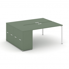 Concept Рабочая станция с опорным распаш. шкафом CN.DRS-218 W Кобо/Металл Белый 1600*1480*750