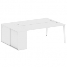 Metal System Рабочая станция с шкафом-купе на А-образном м/к БА.РС-СШК-1.5 Т Белый/Металл Белый 2210