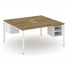 Concept Рабочая станция 2 сторонняя с подвесными тумбами на 2 места CN.DRS-108 Сандал Янтарный/Белый