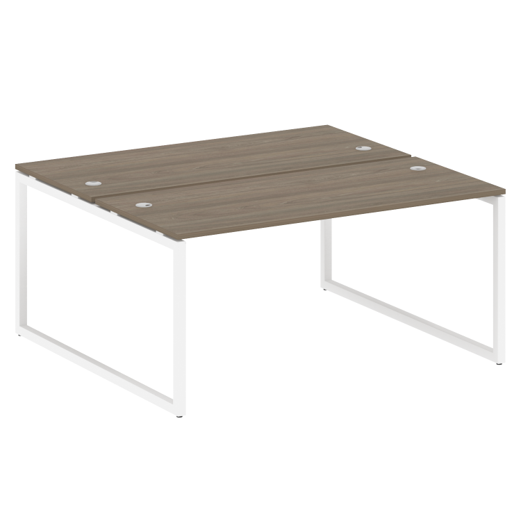 Metal System Quattro Рабочая станция на О-образном м/к 40БО.РАС-СП-2.4 Вяз Благородный/Металл Белый