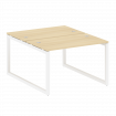 Metal System Quattro Рабочая станция на О-образном м/к 50БО.РАС-СП-2.2 Акация Лорка/Металл Белый 120