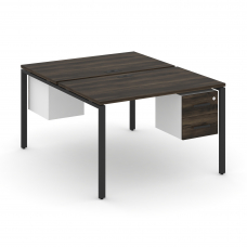 Concept Рабочая станция 2 сторонняя с подвесными тумбами на 2 места CN.DRS-114 B Дуб Мали/Белый Брил