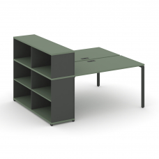 Concept Рабочая станция с опорным стеллажом с надставкой низ. CN.DRS-211 Кобо/Антрацит/Металл Антрац