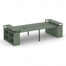 Concept Рабочая станция с опорными стеллажами с верх. горизонтами CN.DRS-249 Кобо/Металл Черный 2800