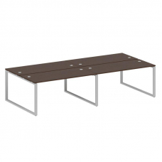 Metal System Рабочая станция на 4 места на О-образном м/к БО.СМ-4.4 Венге Цаво/Металл Серый 3200*147