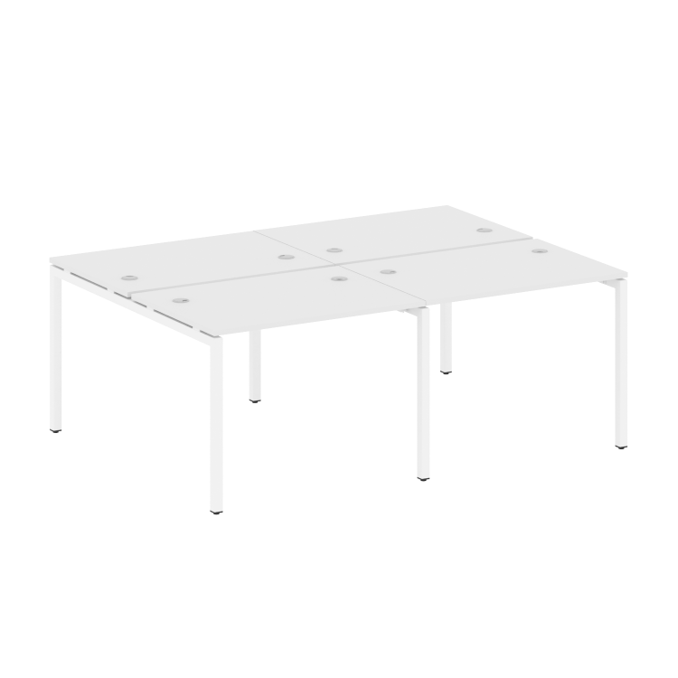 Metal System Quattro Рабочая станция на 4 места на П-образном м/к 40БП.СМ-4.1 Белый/Металл Белый 200
