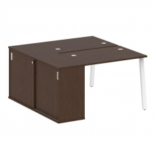 Metal System Рабочая станция с шкафом-купе на А-образном м/к БА.РС-СШК-1.1 Т Венге Цаво/Металл Белый