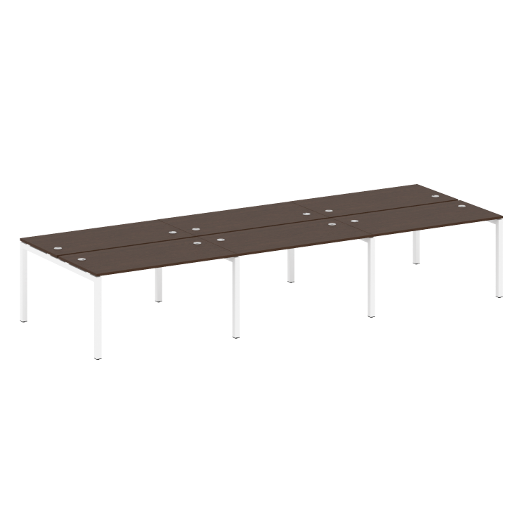 Metal System Quattro Рабочая станция на 6 раб. мест на П-образном м/к 50БП.СМ-6.3 Венге Цаво/Металл