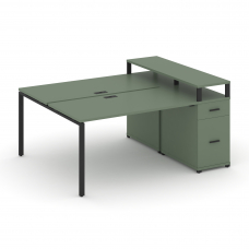 Concept Рабочая станция с 1 опорной тумбой CN.DRS-413 B Кобо/Металл Черный 1400*1480*917