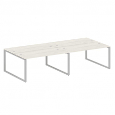 Metal System Рабочая станция на 4 места на О-образном м/к БО.СМ-4.4 Дуб Наварра/Металл Серый 3200*14