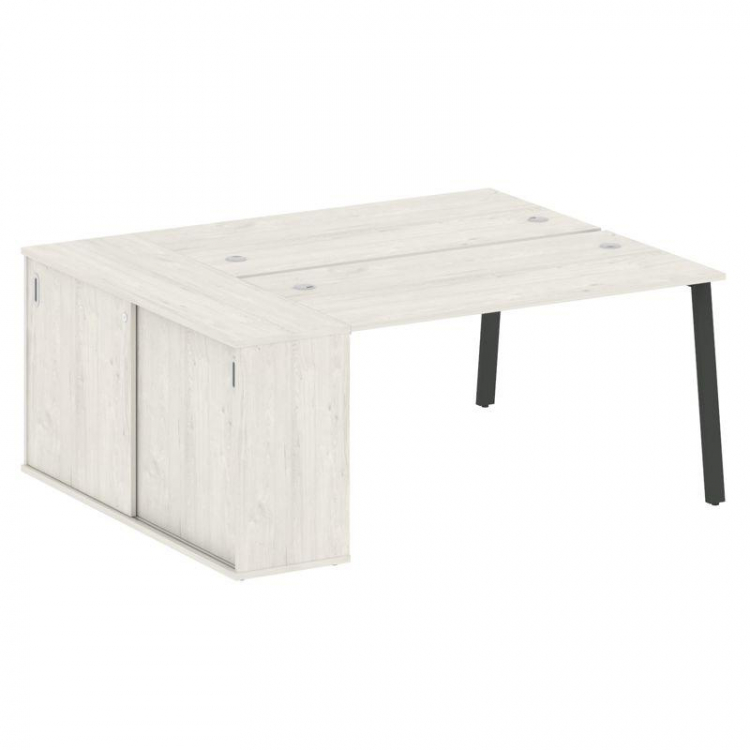 Metal System Рабочая станция с шкафом-купе на А-образном м/к БА.РС-СШК-1.3 Т Дуб Наварра/Металл Антр