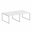 Metal System Quattro Рабочая станция на 4 места на О-образном м/к 40БО.СМ-4.2 Белый/Металл Серый 240