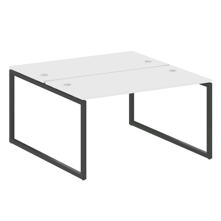 Metal System Quattro Рабочая станция на О-образном м/к 40БО.РАС-СП-2.3 Белый/Металл Антрацит 1400*14