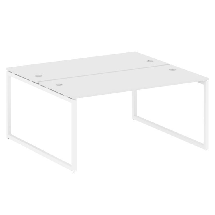 Metal System Quattro Рабочая станция на О-образном м/к 40БО.РАС-СП-2.4 Белый/Металл Белый 1600*1475*